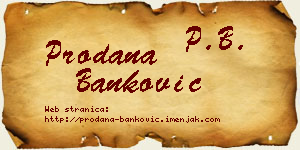 Prodana Banković vizit kartica